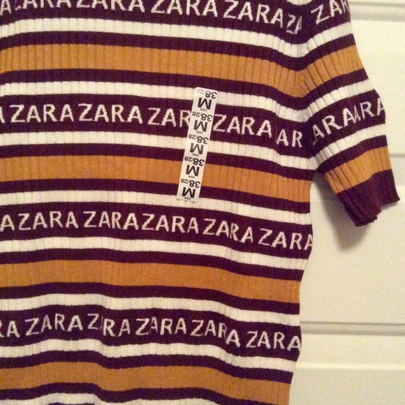 ZARA KNIT Logo Sweater NWT SZ M - Picture 6 of 8